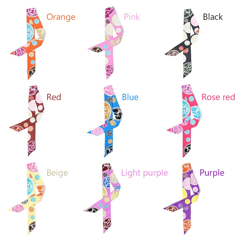 Handle Bag Decoration Ribbons Luxury Silk Twill Scarves for Women ornament Handbags Hanging Wrap Multi-function Scarf