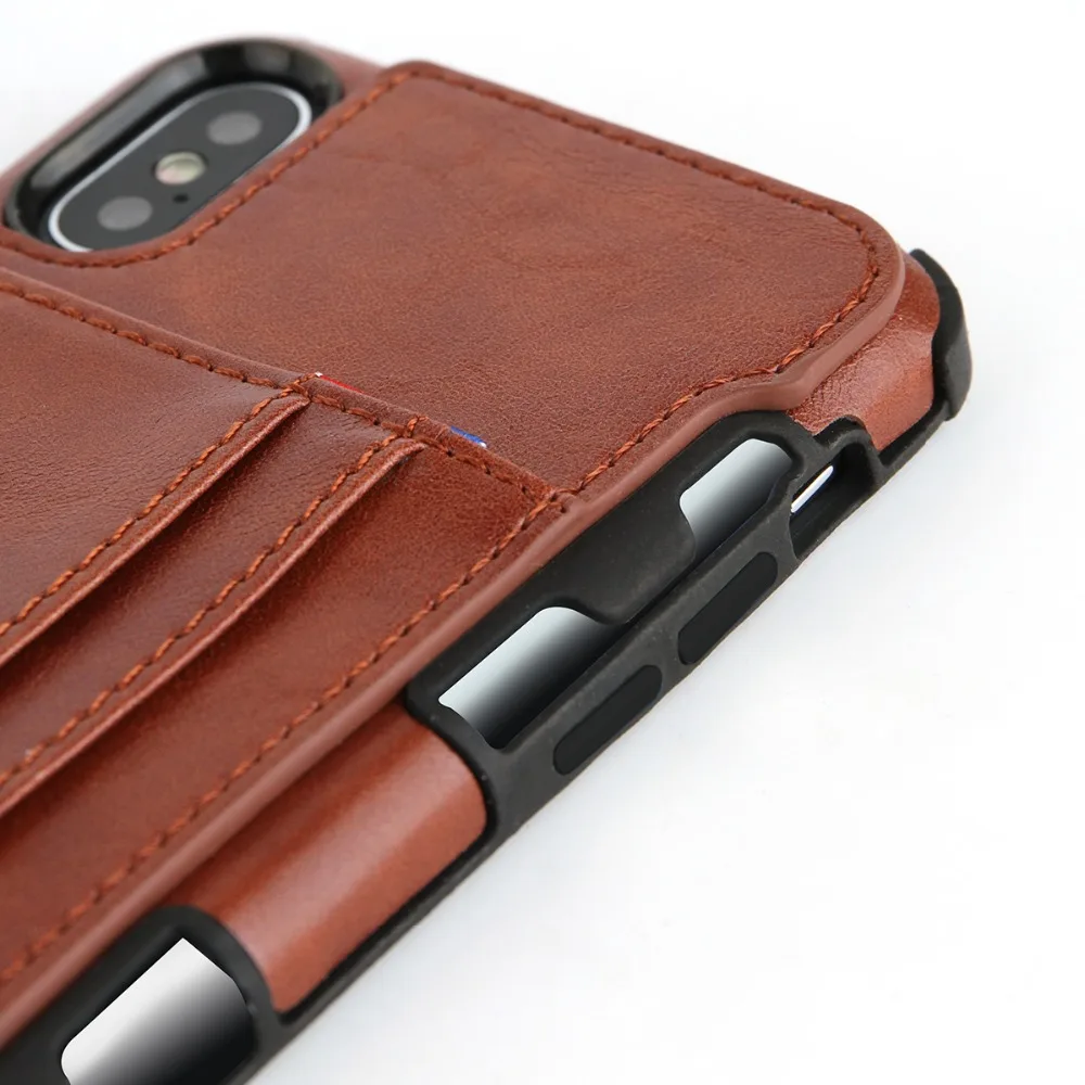 Ретро PU кожаный чехол для iPhone X 6 6s 7 8 Plus XS мульти держатели карт телефонные чехлы для iPhone XS Max XR 10 Чехол