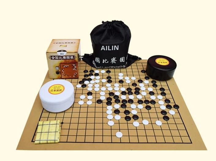 2016 New High Quality go game chess pieces Suede leather chess board 19