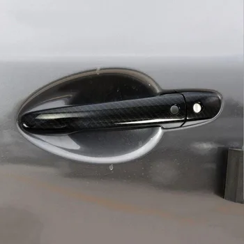 

For Mazda CX-5 2017 8PCS ABS Chrome Carbon Fiber Car Inside handle box frame trim Modified Cover Trim Car Styling Accessories