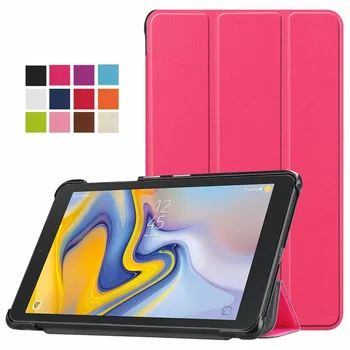 

100Pcs/lot Slim-Fit Leather Smart Stand Back Magnetic Cover with Auto Wake & Sleep For Samsung Galaxy Tab A 8.0'' 2018 Tablet