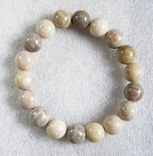 

huij 001475 Natural Coral Stretch Bracelet/Round Beads
