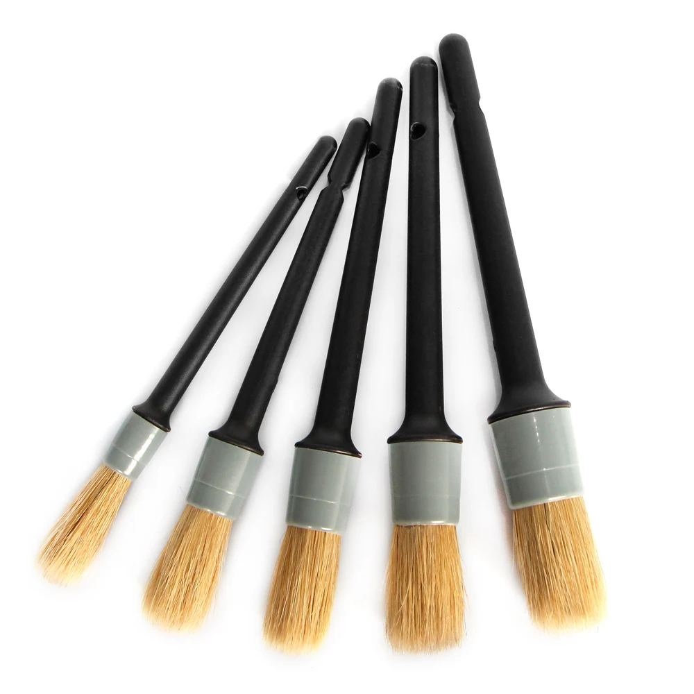

5PCS Plastic Handle Car Brushes For Interior Detailing Dashboard Rims Wheel Air-Conditioning Engine Car Wash Cleaning Accessory