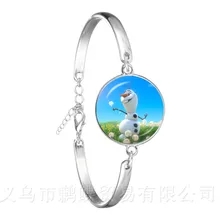 Новейшая классика женский браслет ювелирные изделия 18 мм стекло кабошон Принцесса Анна Снежная королева посеребренный браслет для женщин Девушка