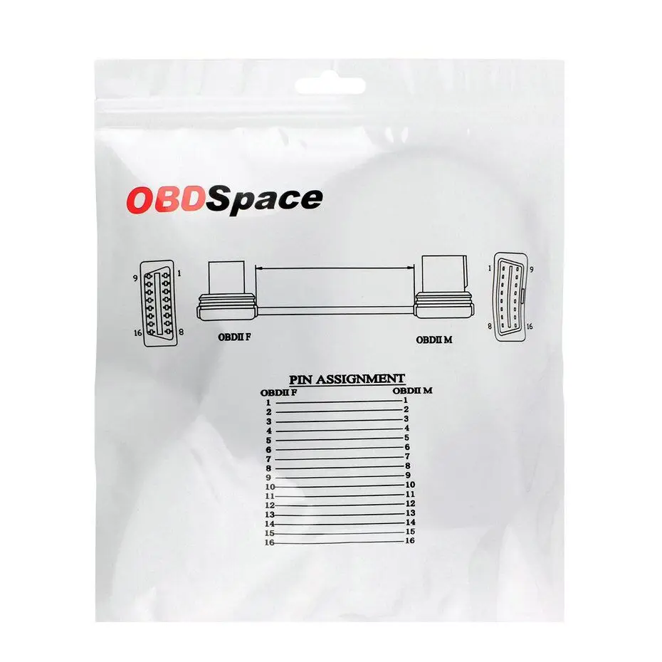 Obdspace 17 Булавки кабель мужчины к OBD2 OBDII OBD II Pin 16 диагностический разъем адаптера