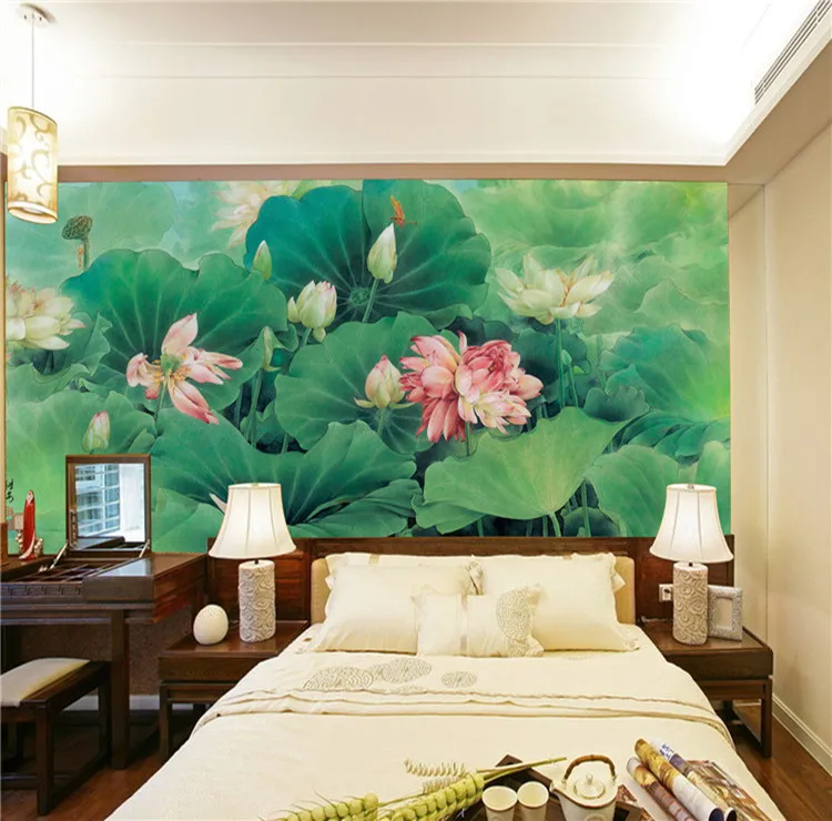 for paintings mural bedroom walls Wallpaper Natural Silk Lotus Bedroom Hotel Mural Scenery Wall pond Art for paintings mural bedroom walls Wallpaper Natural Silk Lotus Bedroom Hotel Mural Scenery Wall pond Art