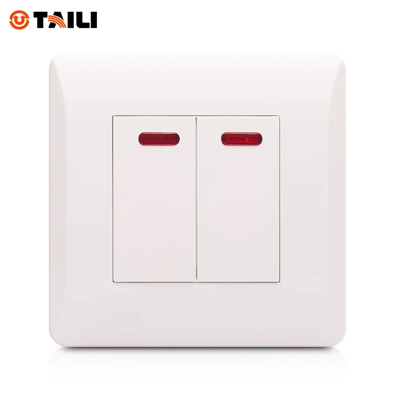 Taili Brand Wall Switch Panel 2 Gang 2 Way Light Switch