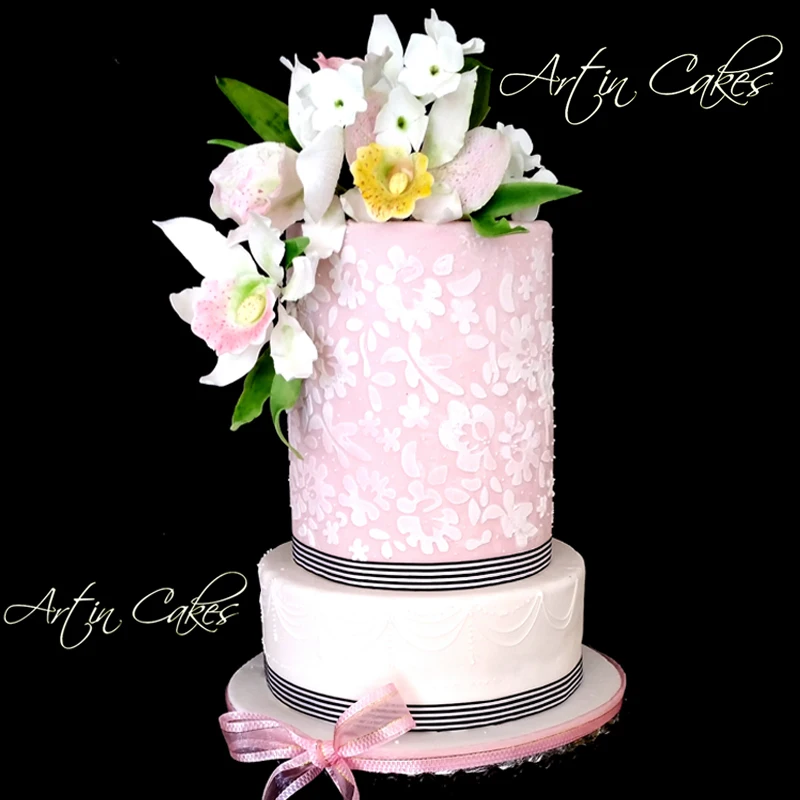 Yueyue Sugarcraft цветок и листик для торта кружева трафарет украшения торта инструменты форма для торта свадебный торт украшение CK-S015
