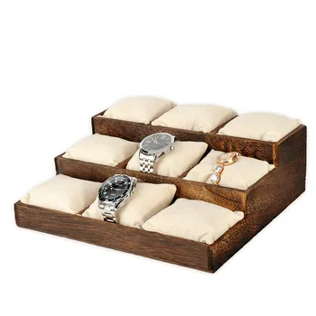 

Solid Wood Vintage Watch Bangle Bracelet Display Tray Jewelry Display Tray