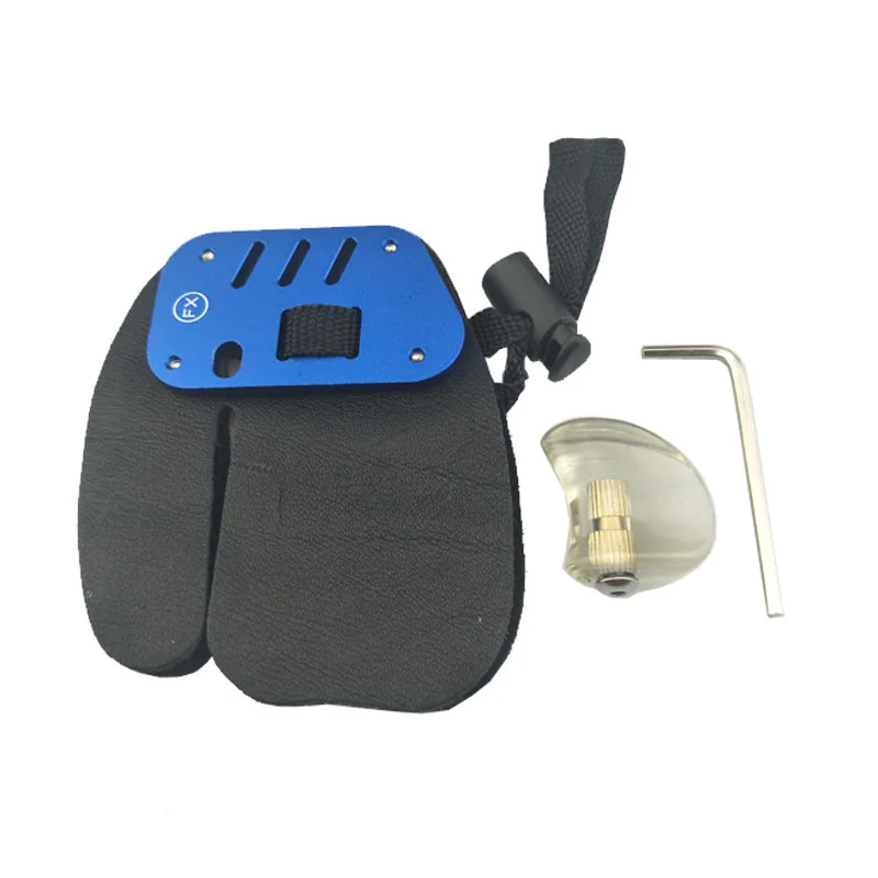 

1 pc Archery Finger Guard Cow Leather Aluminum Archery Finger Tab Protection Pad Glove Tab Fit Right Hand Hunting Accessory