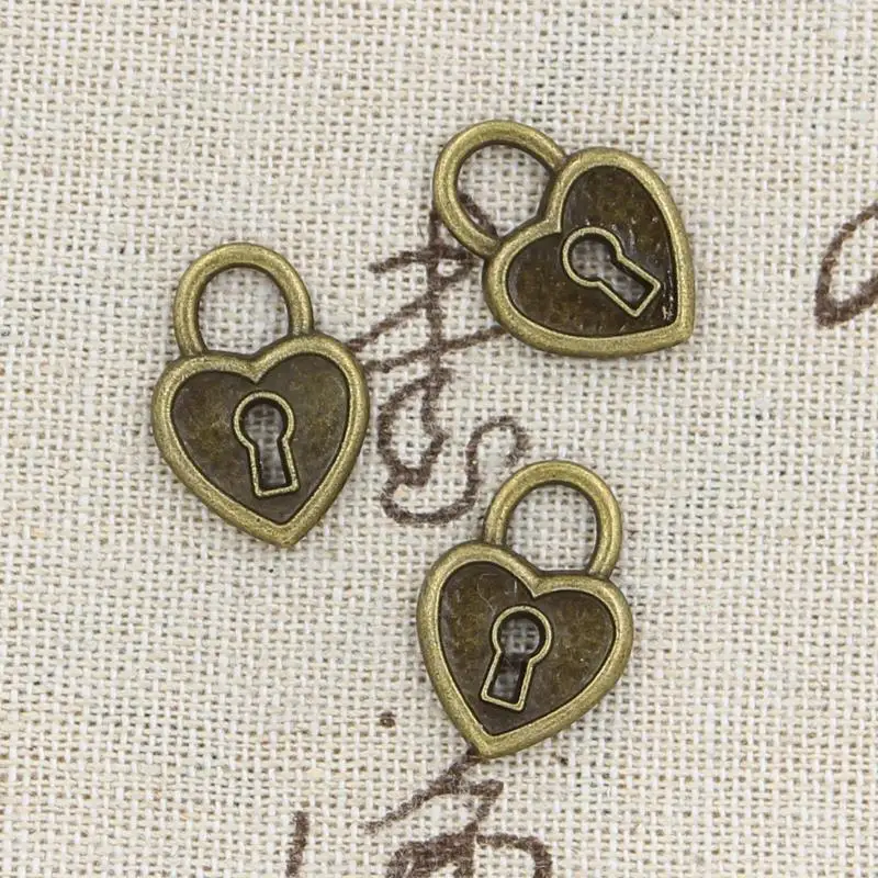 

20pcs Charms heart lock 19x14mm handmade Craft pendant making fit,Vintage Tibetan Bronze,DIY for bracelet necklace