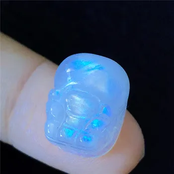 

Precious Blue Light Natural Moonstone Pendant 15*12*11mm AAAA Pi Xiu Shape Necklace Suspension Natural Crystal Pendant