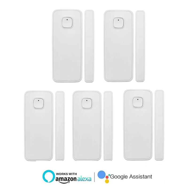 

5pcs WiFi Door Window Sensor Open Reminder Sensor Detector Wireless Window Door Entry Burglar Alarm Security