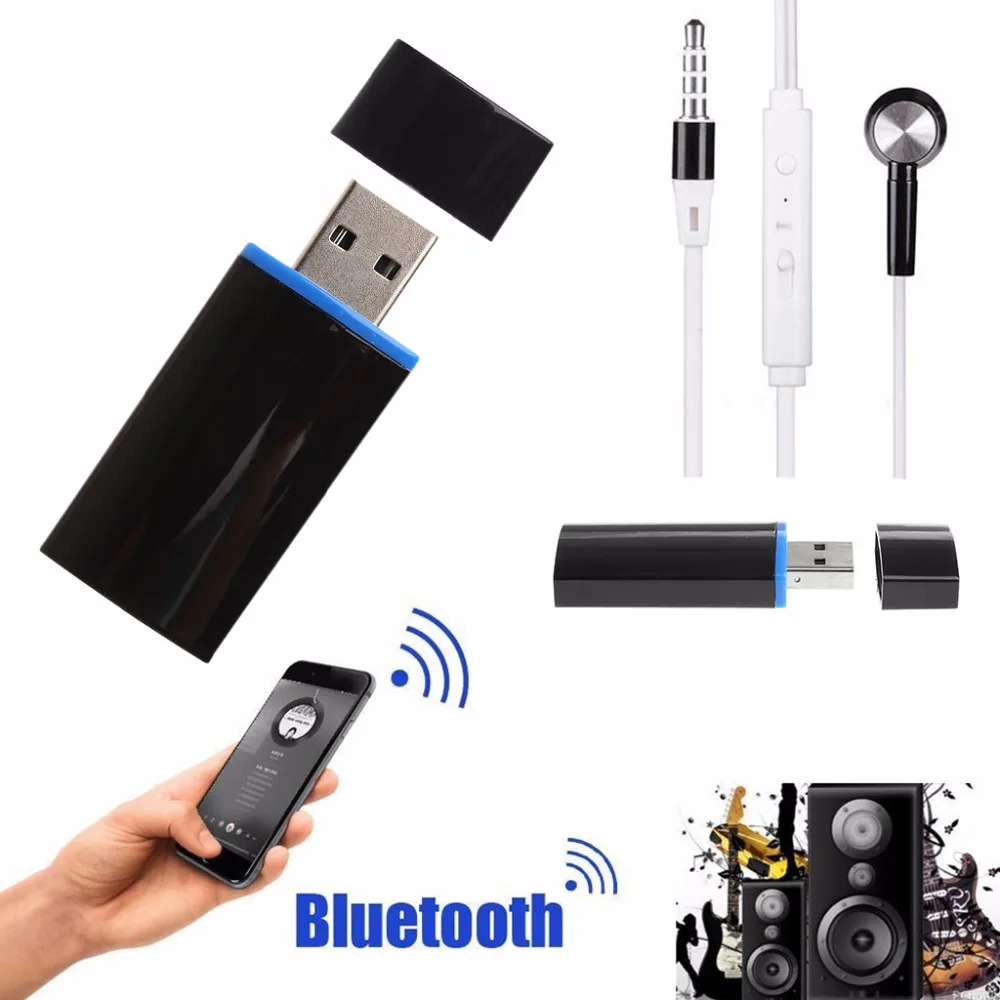 Соединение через usb и беспроводное, через Bluetooth V4.1+ EDR Музыка Аудио приемник 3,5 мм адаптер конвертер C26