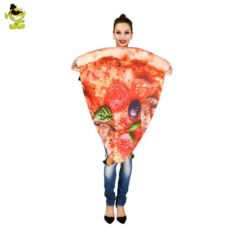 Volwassenen Unisex Pizza Slice Kostuum Voedsel Cartoon Jumpsuit