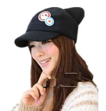 spot movie cat ears hat plush peaked font baseball black ear cap ebay spot movie cat ears hat plush peaked font baseball black ear cap ebay
