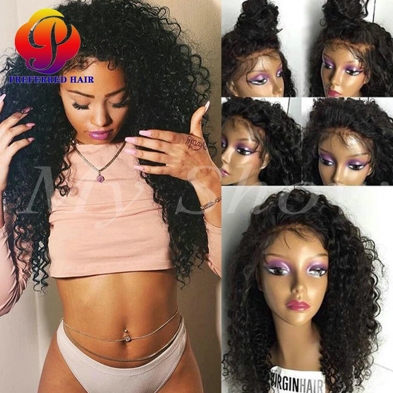

Kinky Curly Full Lace Human Hair Wigs U Part Natural Cheap Hair Large Afro Wigs Baby Hairline Lace Front Women's Wig Black Women
