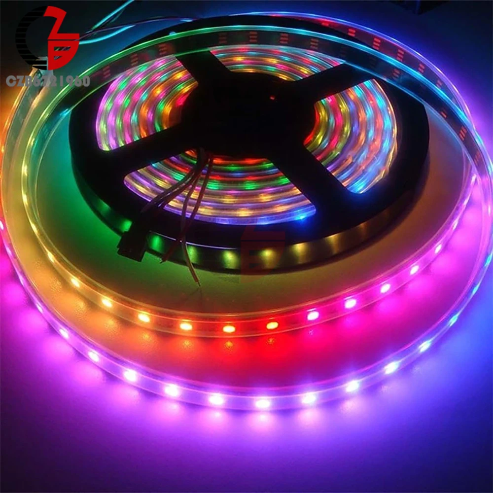 Светодиодный светильник-полоска 1 м 60 см WS2812B 5050 RGB водонепроницаемый цветной