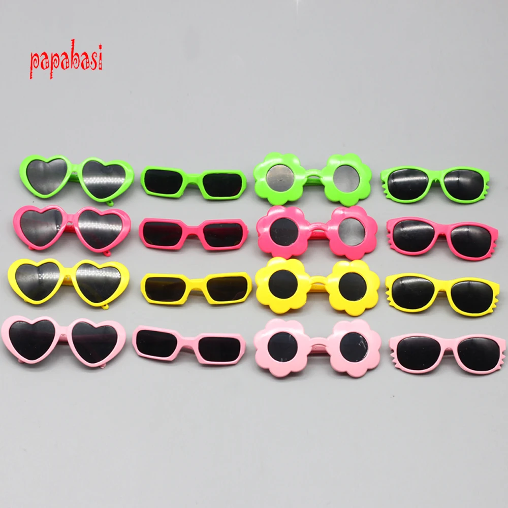 1pc plastic heart flower sunglasses for BJD blyth dolls as for 43cm