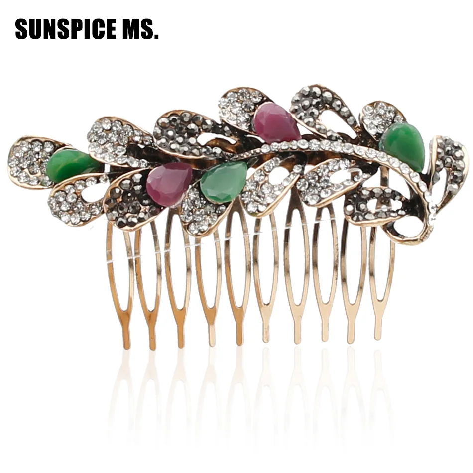 Luxury Indian Resin Flower Hairwear Hair Comb Hair Clips Hairpins Hijab