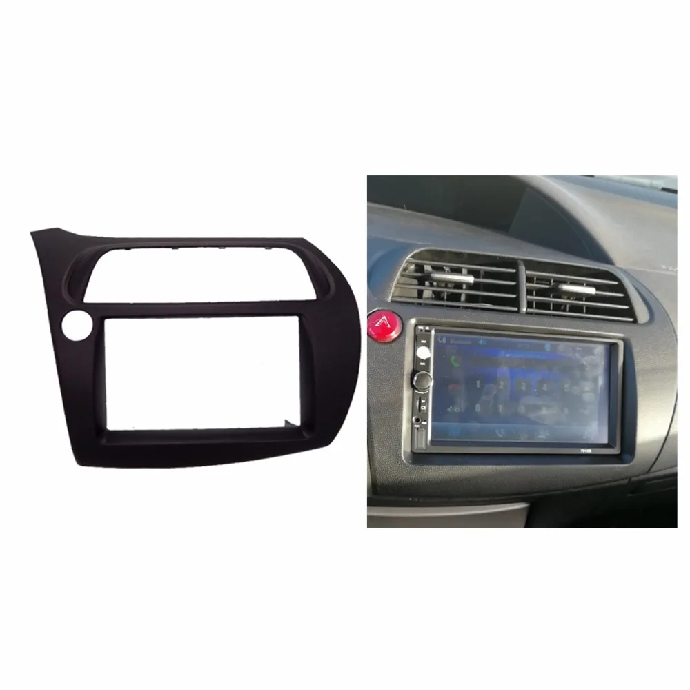 2DIN Car Styling Car Radio Fascia for 2005 Hon*da Ci*vic European RHD 2din Trim Panel Installation Kit Auto Stereo Black