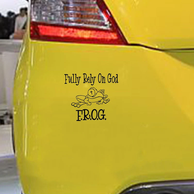 FROG FULLY RELY ON GOD VINYL DECAL AUTO CAR TRUCK BOAT HOME WINDOW DECAL