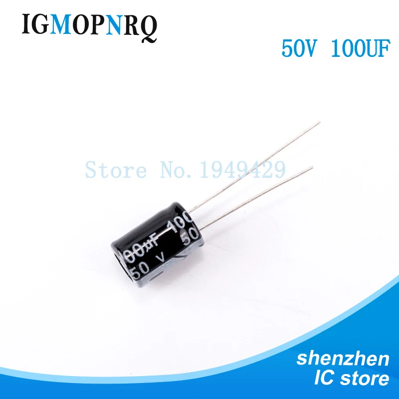

50PCS/LOT Aluminum electrolytic capacitor 100uF 50V 8*12 Electrolytic Capacitor 50v 100uf