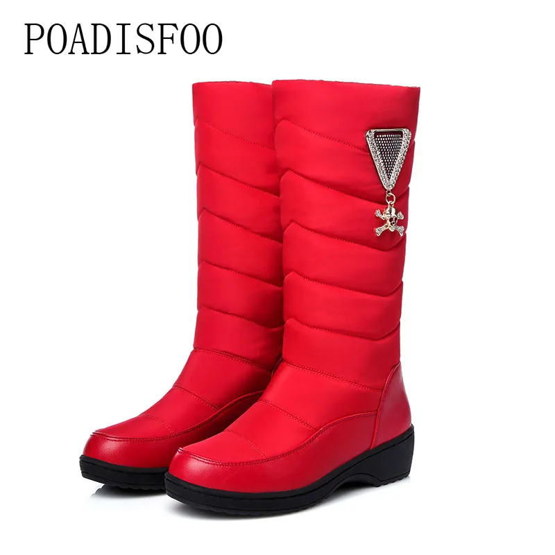 

2017 Waterproof Down Snow Boots Women Plus Velvet Protection Pregnant Women Cotton Shoes non-slip Mother In The Tube Boots HX-75