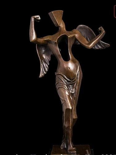 

shitou 003170 Western Abstract Art Sculpture Bronze Copper Marble Base Angel Statue Figurine discount 30% (C0324)