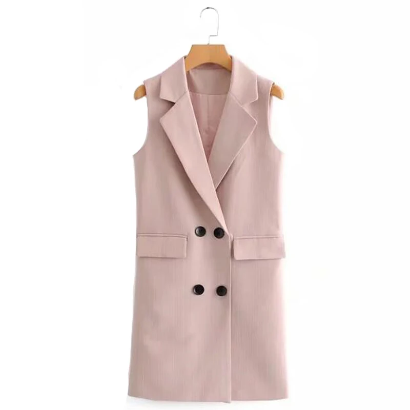 Buy 2018 Autumn Women Double Breasted Vest Office Lady