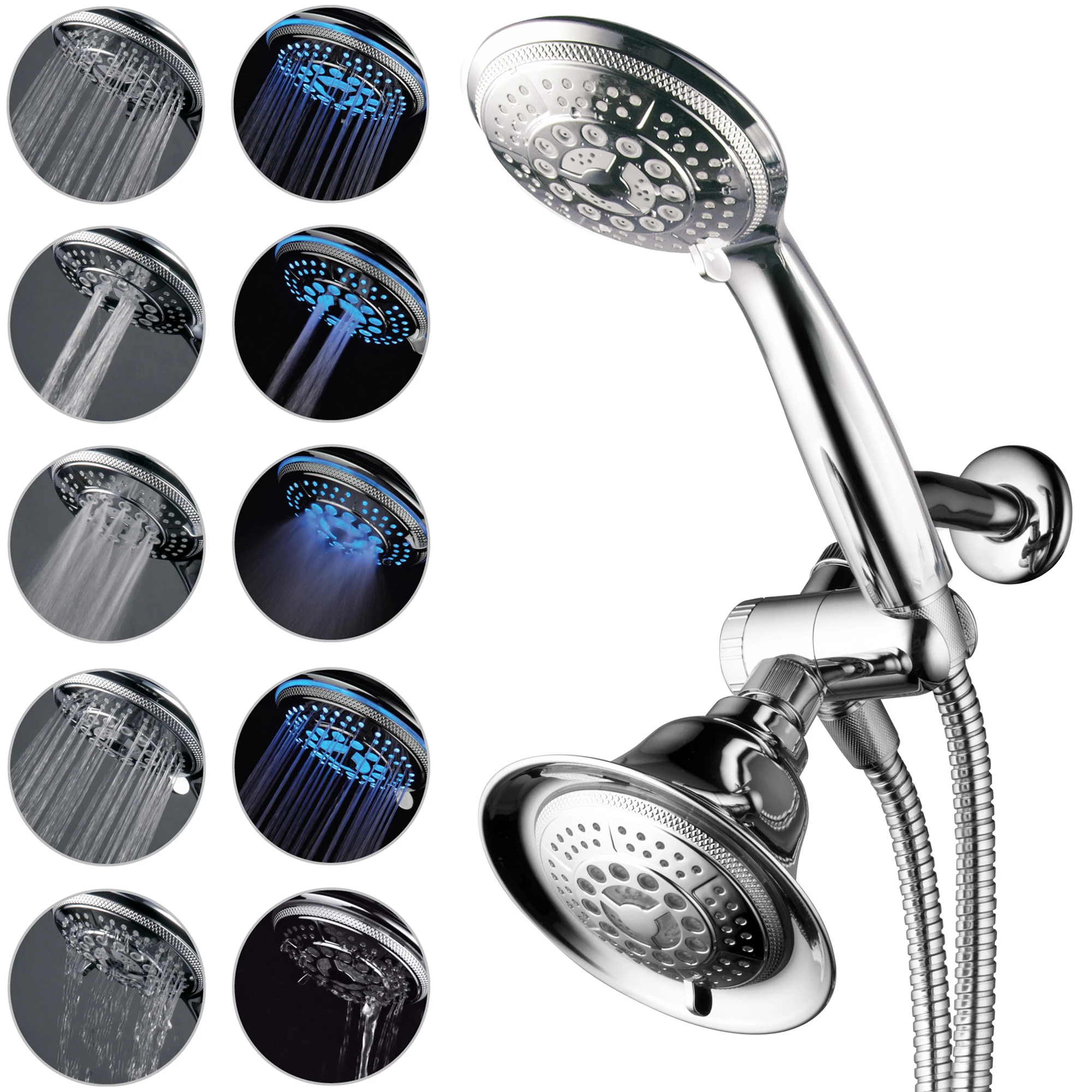 HotelSpa Luxury Shower Combo with 5 5-setting LED Shower head and 5-setting Hand Shower (4)