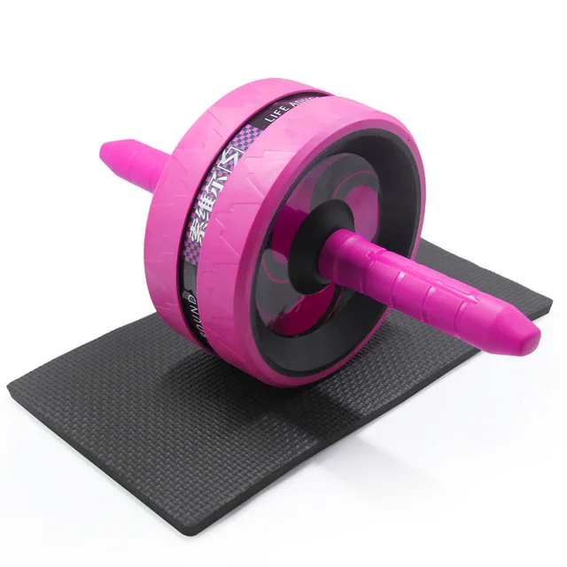 Колесо для беззвучного брюшного мышечного колеса оборудование для фитнеса спортивный гигантский брюшной живот Ковочного вала для уменьшения - Цвет: Розовый