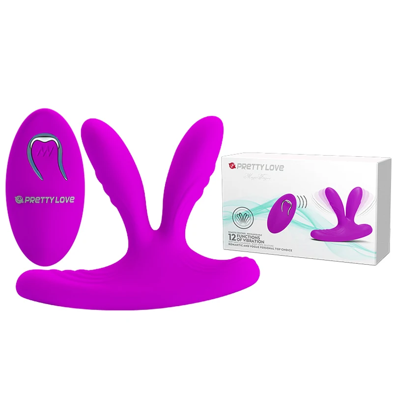 Анальная рельефная вибропробка Pretty Love Wyatt Baile, фуксия BI-040091 - Pretty Love - С вибрацией - Купить