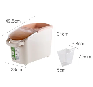 Домашнее прозрачное откидное ведро для риса 25 кг, кухонная коробка для хранения, герметичная влагостойкая пластиковая баночка для риса
