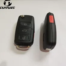 Брелок для ключей 3+ 1 кнопка для Volkswagen Складной флип заготовки дистанционных ключей чехол