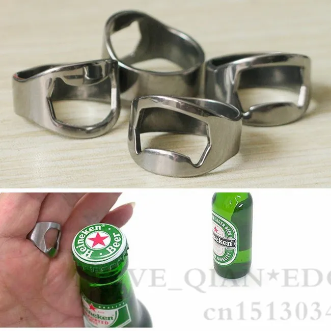 3 pcs/lot Originality Stainless Steel Finger Ring Ring Shape Beer