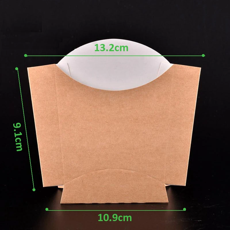 

100pcs/lot-13*11*9cm Disposable kraft French fries box Chicken rice flower Snack storage boxes DIY baking packing box