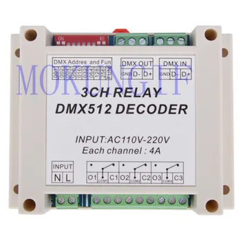 

3CH dmx512 relay Controller,3CH RELAY OUTPUT DMX512 relay decoder,WS-DMX-RELAY-3CH-220 AC1110-220V input Plastic housing