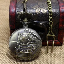 Relogio De Bolso De Aco inoxidavel-Locomotiva поезд карманные часы