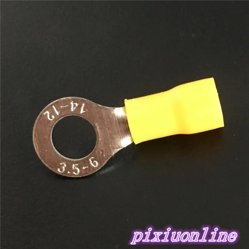 

50pcs/packet Rv3.5-6 Wire Terminals Tin Plated Copper Wire Connectors 2.5-4 Mm2 Cable Applicable 6Mm Aperture Dropshipping