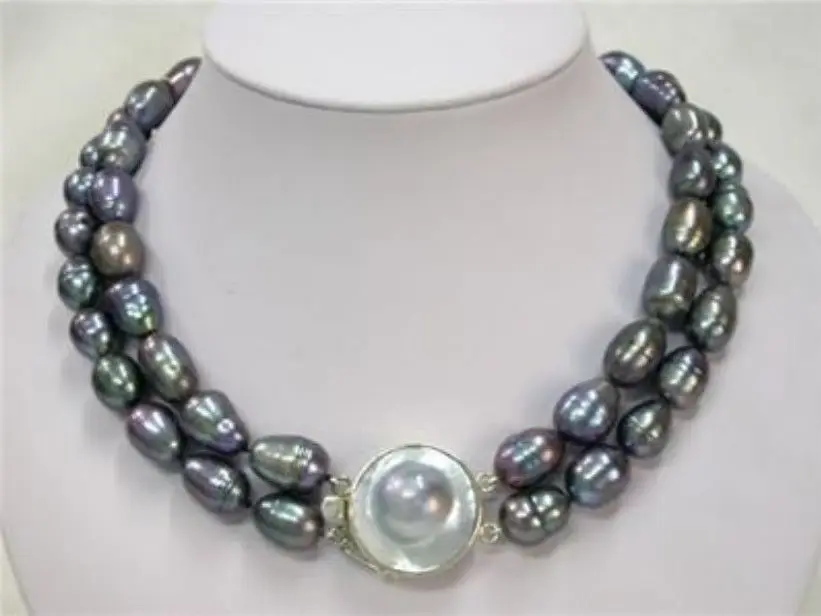 

Mabe Clasp AAA 10-11mm Rice Pearl Necklace