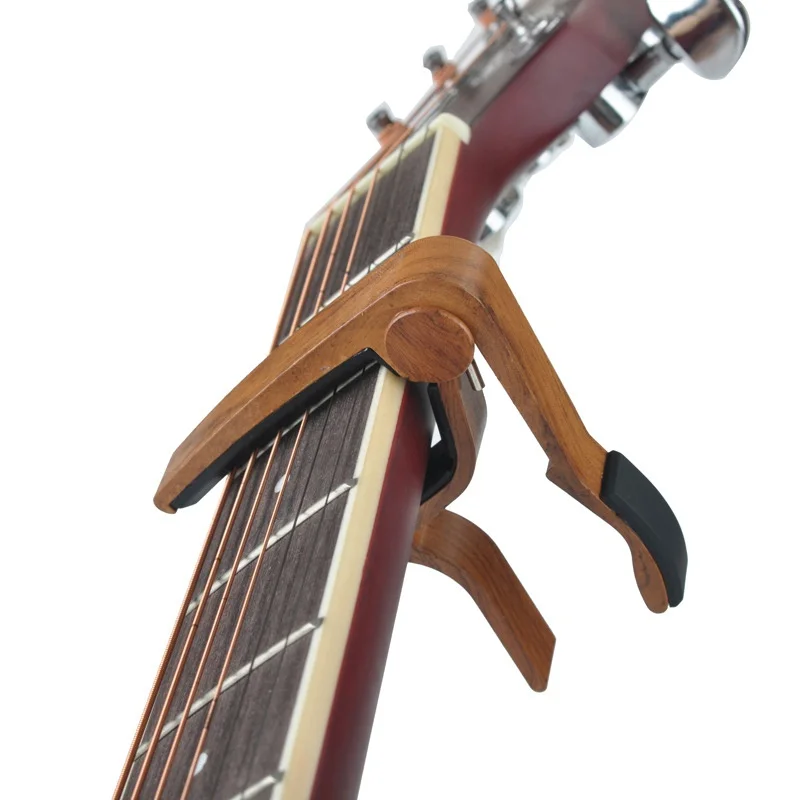 

Quick Change Clamp Key Acoustic Classic Guitar Capo Adjust The Pitch Personalized Wood Grain Guitar Capo Guitar Accessories New