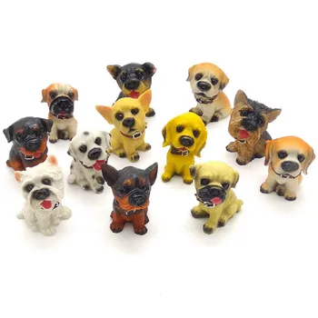 

1pcs Mini Cute Simulation Pet Dog Resin Model Fashion Novel Home Decoration Crafts Cartoon Home Decor Supplies