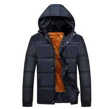 2016 Hot Velvet Warm Coat Slim fit mens Down jacket Top design Cotton Hooded Down Jackets