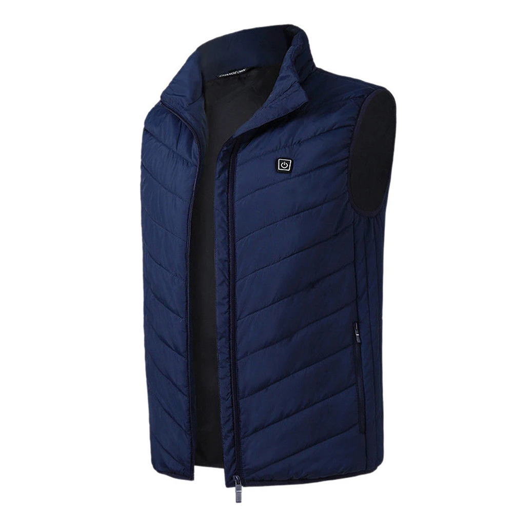 Blue Vest Мужская и женская жилетная куртка без рукавов с электрическим подогревом, жилет USB, теплая одежда, зимняя теплая куртка, верхняя одежда, мужской жилет с подогревом - Цвет: Blue Vest