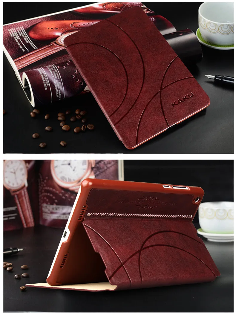 Mi PAD2 mi PAD3 кожаный чехол Smart Cover для Xiao mi pad mi Pad 2 3 Prime 7," чехол для планшета откидной Чехол защитный чехол - Цвет: brown