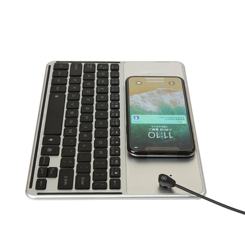 

DHL 10p Bluetooth Mini Keyboards & QI Wireless Phone Charger for iOS Android Windows Laptop PC TV Box 7 Colors Backlit Keyboard