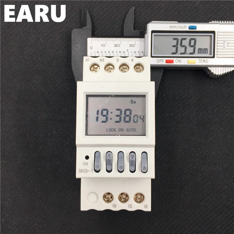 NKG-2 NKG2 ЖК-микрокомпьютер цифровой программируемый таймер реле времени din-рейка 1 s-198 h 16 групп цикл контроллер уличного фонаря