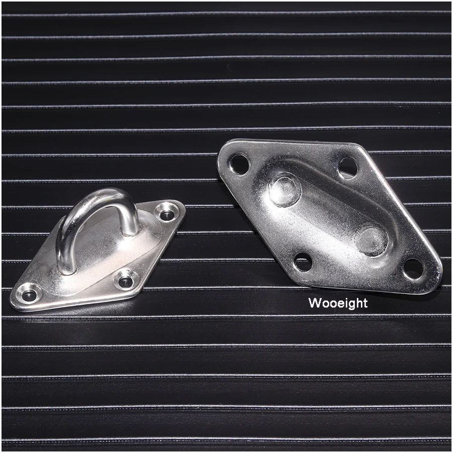 Wooeight Stainless Steel 304 Diamond Shaped Pad Eye Plates Staple Ring Hook Loop Home Boat Marine Yacht Shade Sail Hardware M6 (2)