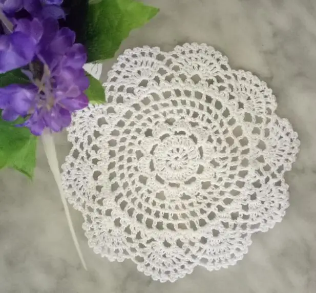 

HOT Handmade cotton round placemat cup coaster mug kitchen wedding table place mat cloth lace Crochet tea coffee doily dish pad